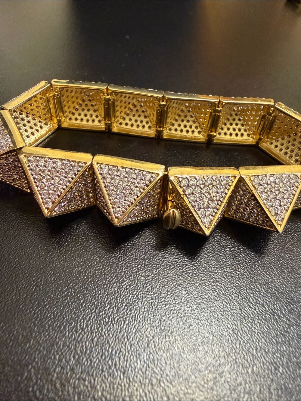 nOir Jewelry Gold Pyramid Pave Bracelet - Women Jewelry